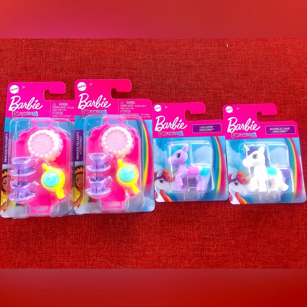 Barbie Dreamtopia Accessories Tea Party and Unicorn Set Bundle